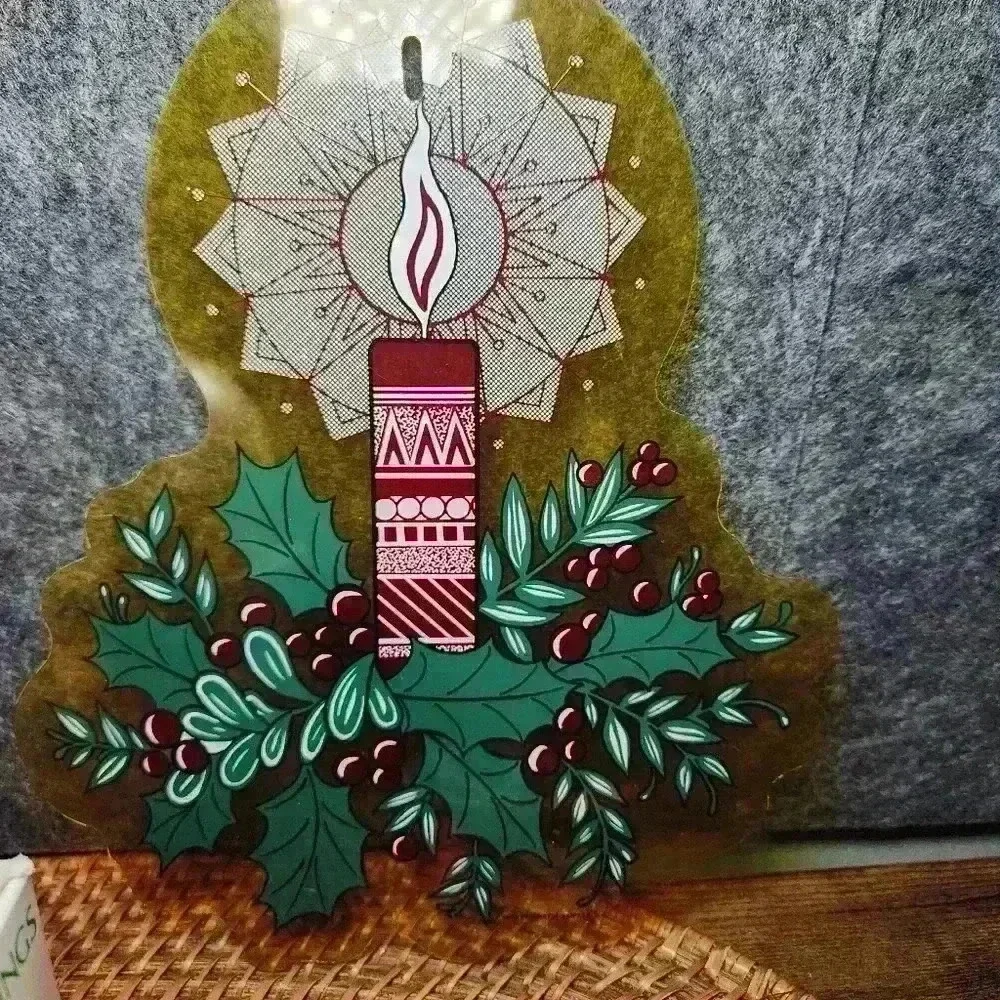 Vtg Prismatix Christmas Window Decorations,Lillian Vernon Bell, Holiday Greeting